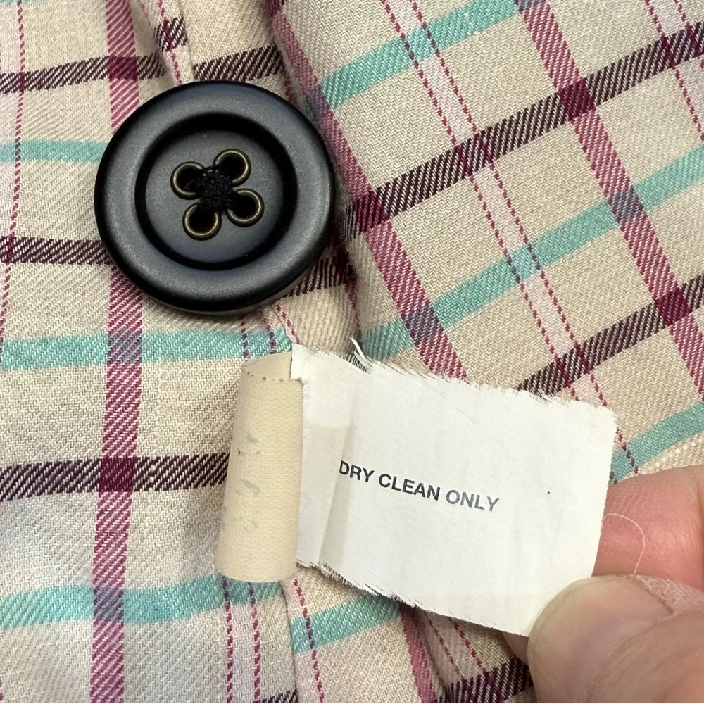 GAP Jacket Black Wool Blend Collared White Stitch Trim Pockets Lined Size Med - Picture 8 of 16